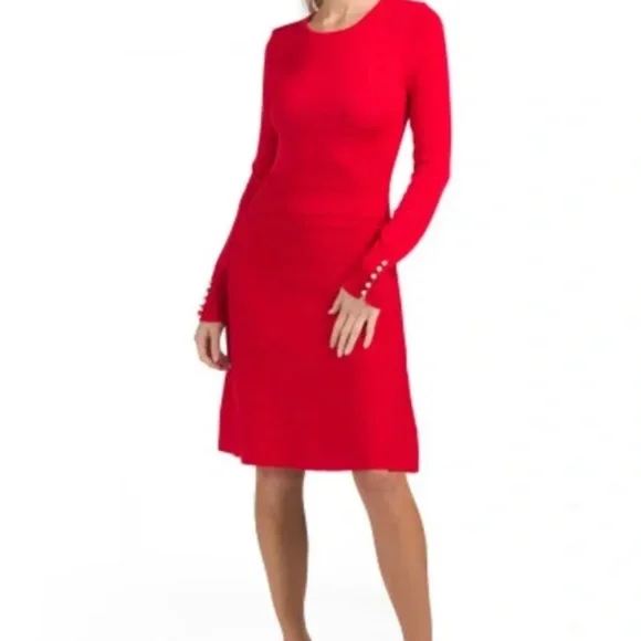 Nicole Miller Dresses | Nwt Nicole Miller Crew Neck Fit & Flare Dress S | Color: Red | Size: S | Iladystyle's Closet Nicole Miller Dresses | Nwt Nicole Miller Crew Neck Fit & Flare Dress S | Color: Red | Size: S | Iladystyle's Closet